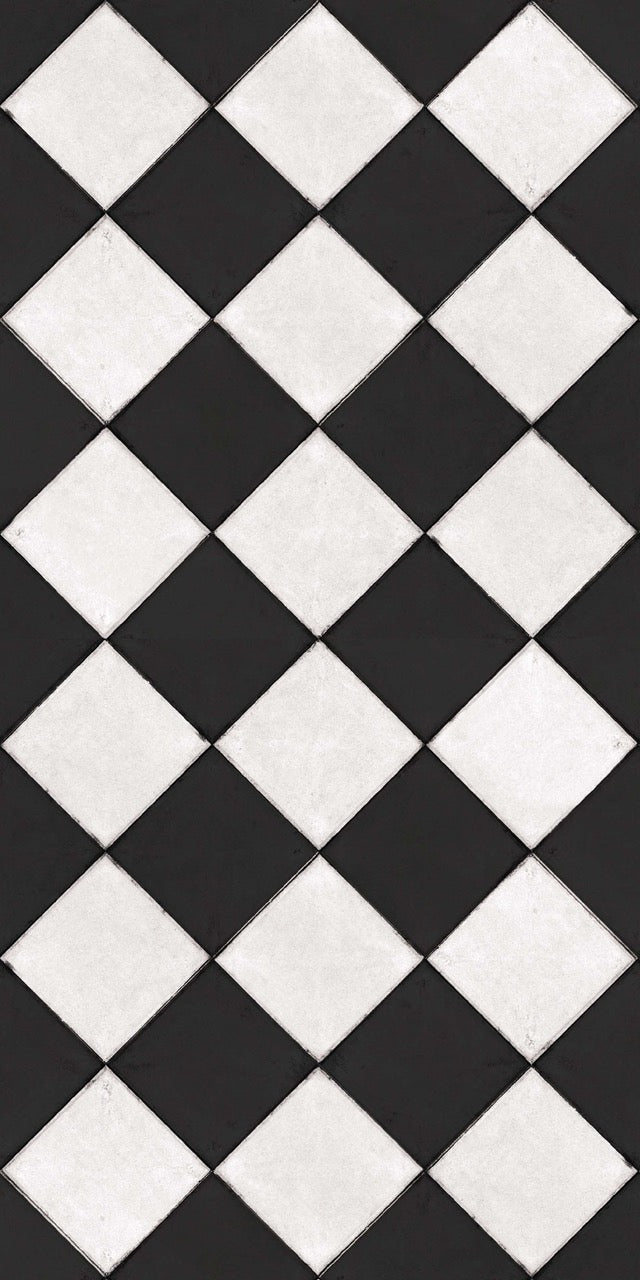 Adama Vinyl Cushioned Comfort Floor Mat (Class_Black/White)