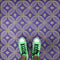 Vintage Vinyl Floorcloth Rug (Pattern 70 Waltzing with Violets in Our Hair)
