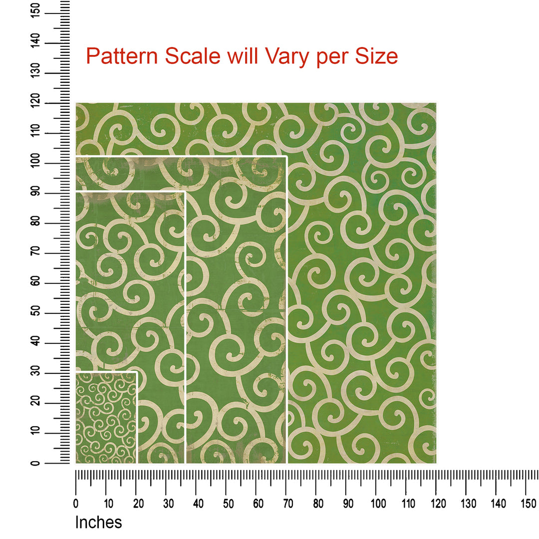 Vintage Vinyl Floorcloth Mats (Pattern 04 Sea of Green)