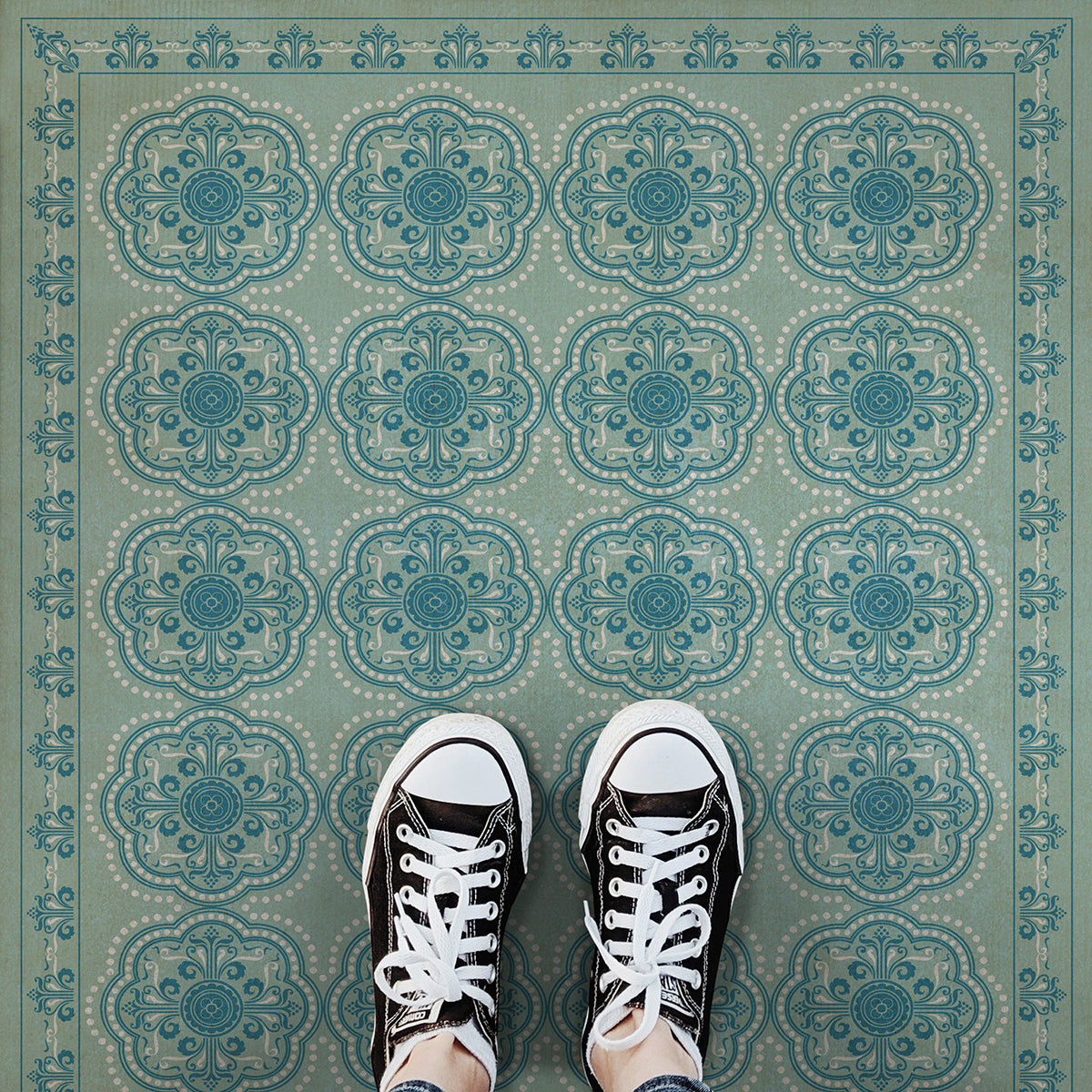 Vintage Vinyl Floorcloth Rug (Pattern 28 Quietude) – Hudson & Vine