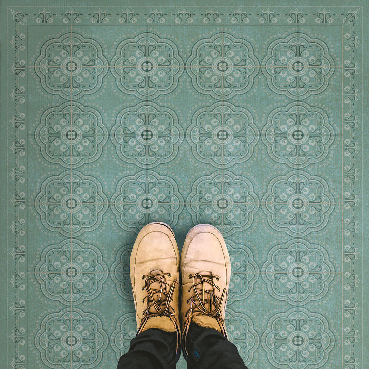 Vintage Vinyl Floorcloth Rug (Pattern 28 Unspoken) – Hudson & Vine