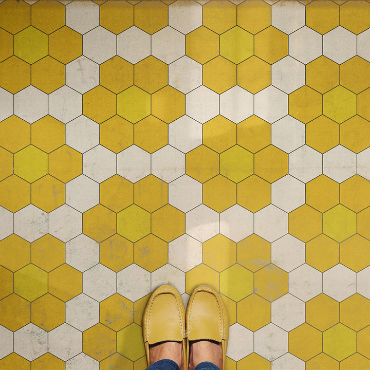 Vintage Vinyl Floorcloth Mats (Pattern 02 The Bee's Knees)