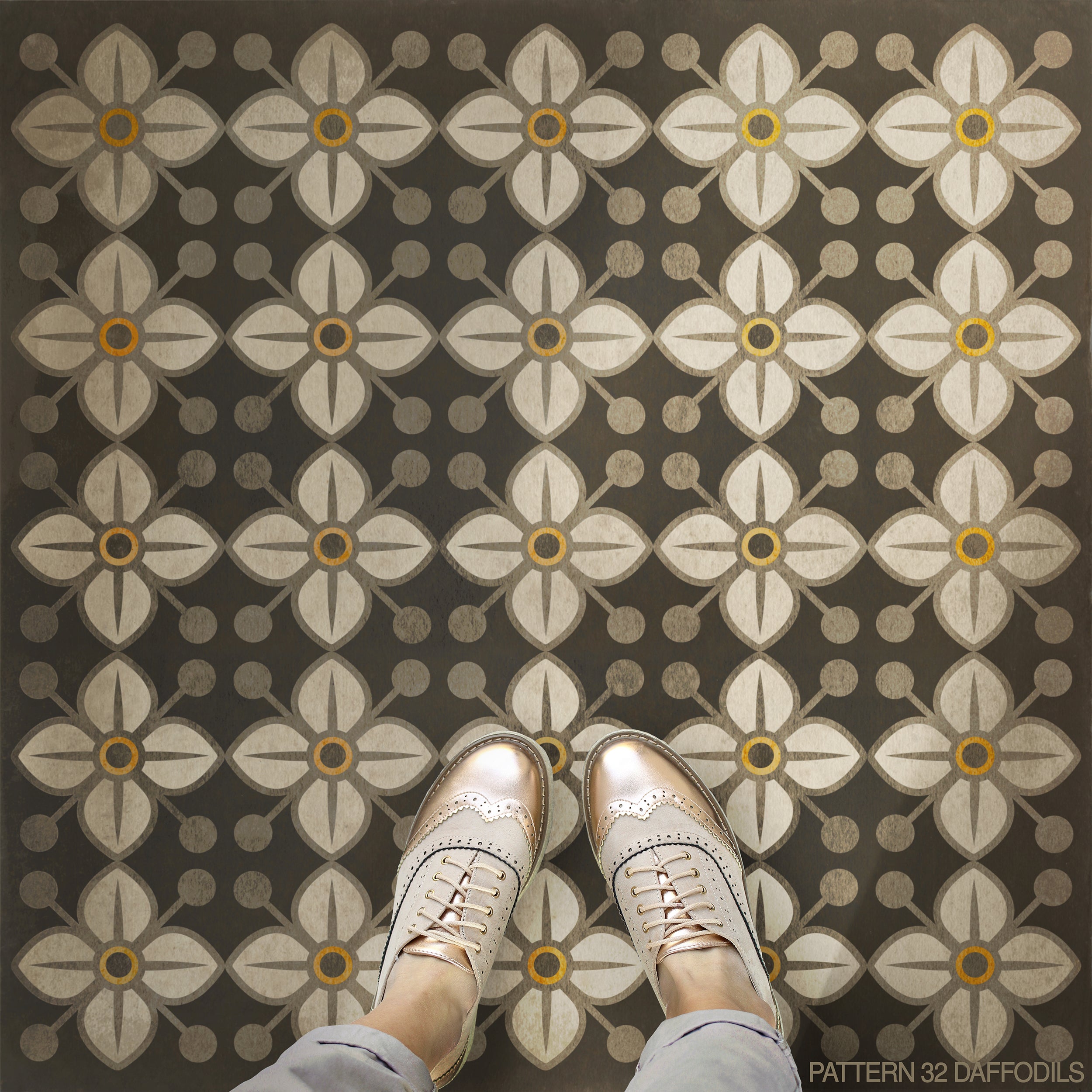 Vintage Vinyl Floorcloths (Pattern 32 Daffodils) – Hudson & Vine