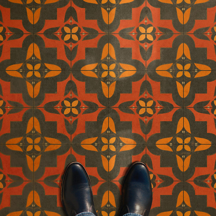 Vintage Vinyl Floorcloth Rug (Pattern 33 the Red Baron)