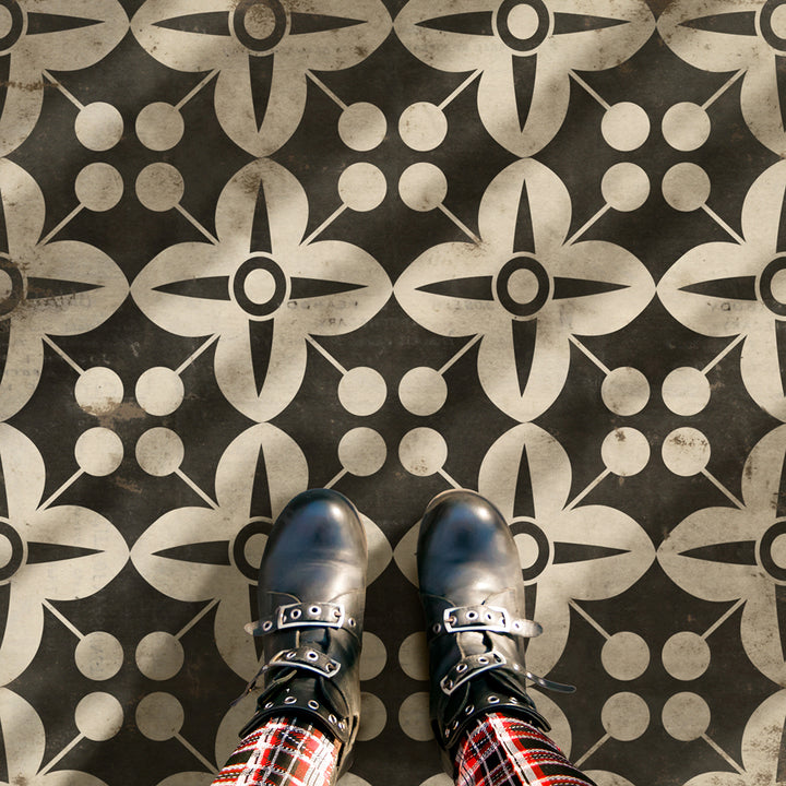 Vintage Vinyl Floorcloth Mats (Pattern 03 There's no place like Home)