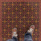 Vintage Vinyl Floorcloth Rug (Pattern 45 Rubellus)