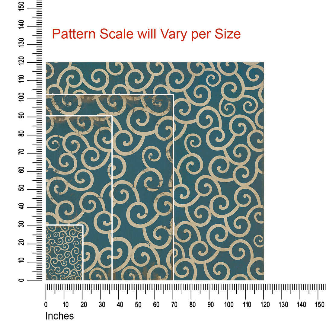 Vintage Vinyl Floorcloth Mats (Pattern 04 Tsunami)
