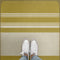 Vintage Vinyl Floorcloth Rug (Pattern 50 Organic Stripes Yellow and Cream)