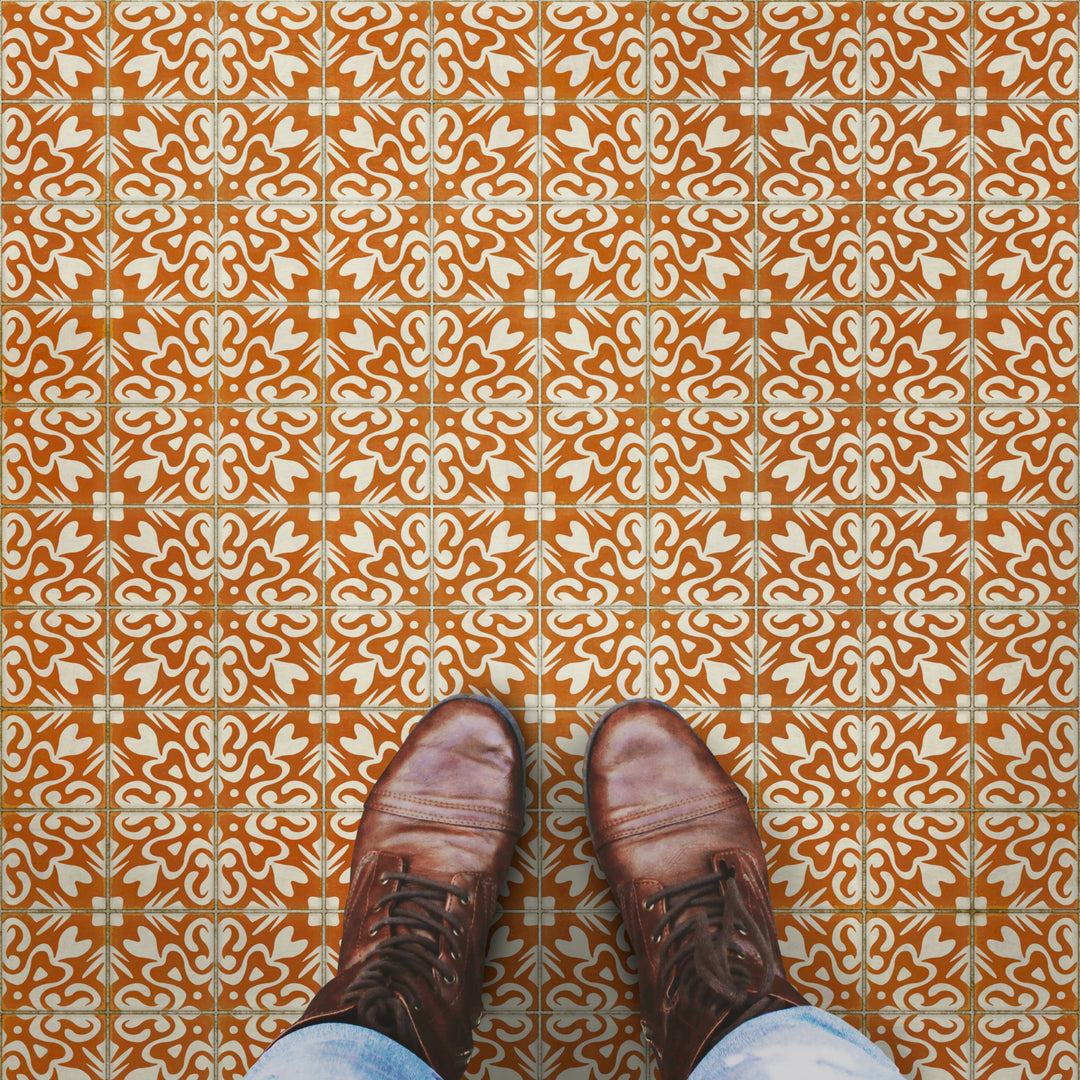Vintage Vinyl Floorcloth Rug (Pattern 56 Lady Susan)