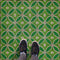 Vintage Vinyl Floorcloth Rug (Pattern 70 Radiant Hues and Morning Dew)