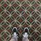 Vintage Vinyl Floorcloth Rug (Pattern 70 When the Night Comes)