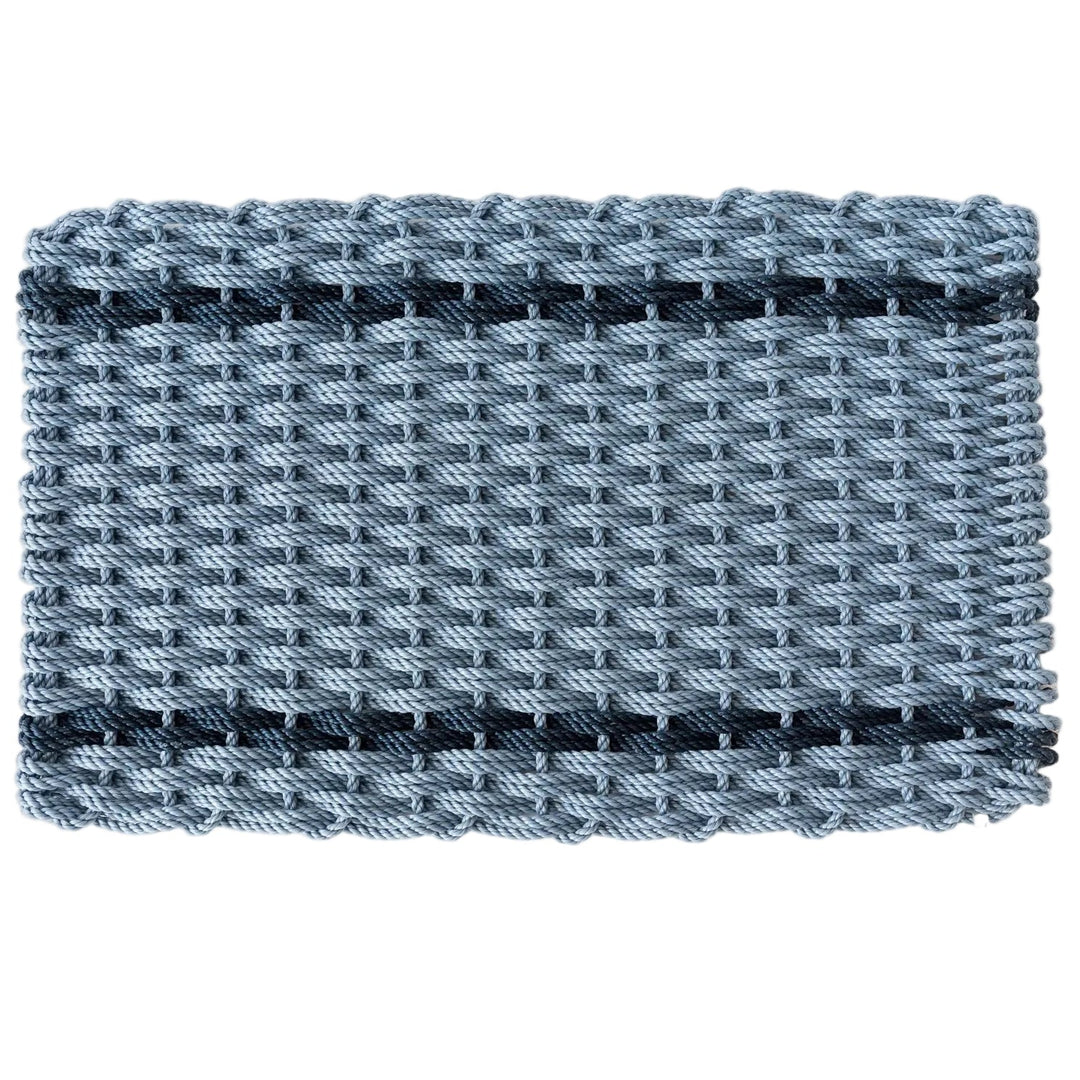 The Rope Co. Collection Handwoven Doormat (Glacier Bay with 2 Navy Stripes)