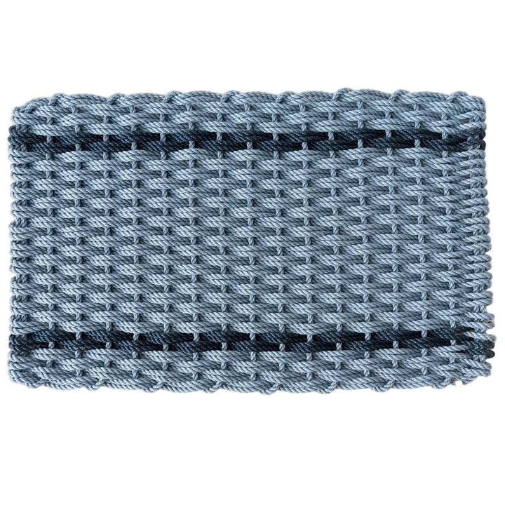 The Rope Co. Collection Handwoven Doormat (Glacier Bay with 2 Navy Stripes)