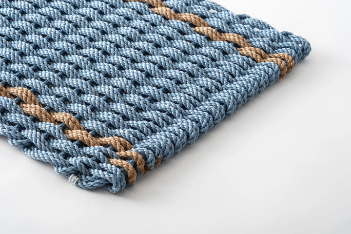 The Rope Co. Handwoven Doormat (Glacier Bay with 2 Wheat Stripes)
