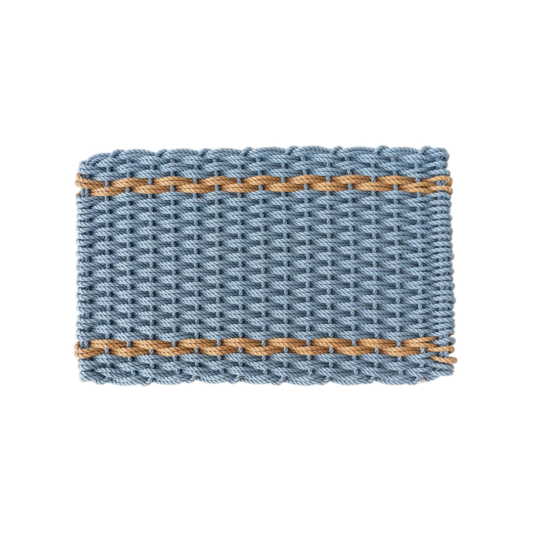 The Rope Co. Handwoven Doormat (Glacier Bay with 2 Wheat Stripes)