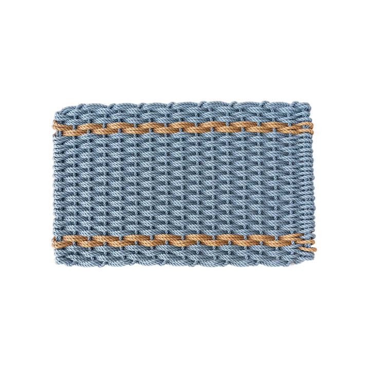 The Rope Co. Handwoven Doormat (Glacier Bay with 2 Wheat Stripes)
