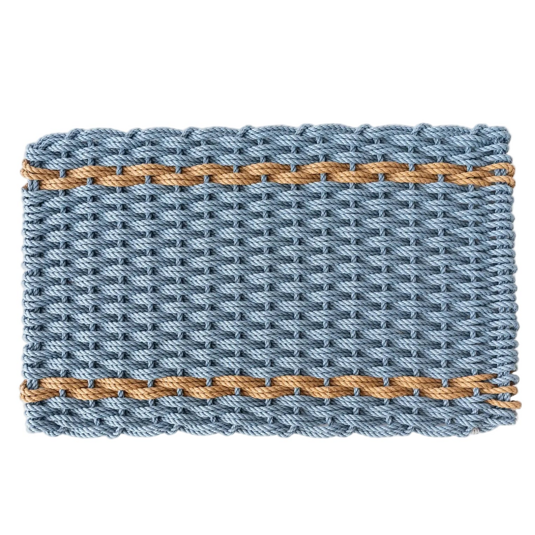 The Rope Co. Handwoven Doormat (Glacier Bay with 2 Wheat Stripes)
