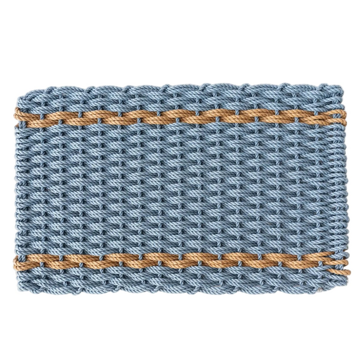 The Rope Co. Handwoven Doormat (Glacier Bay with 2 Wheat Stripes)