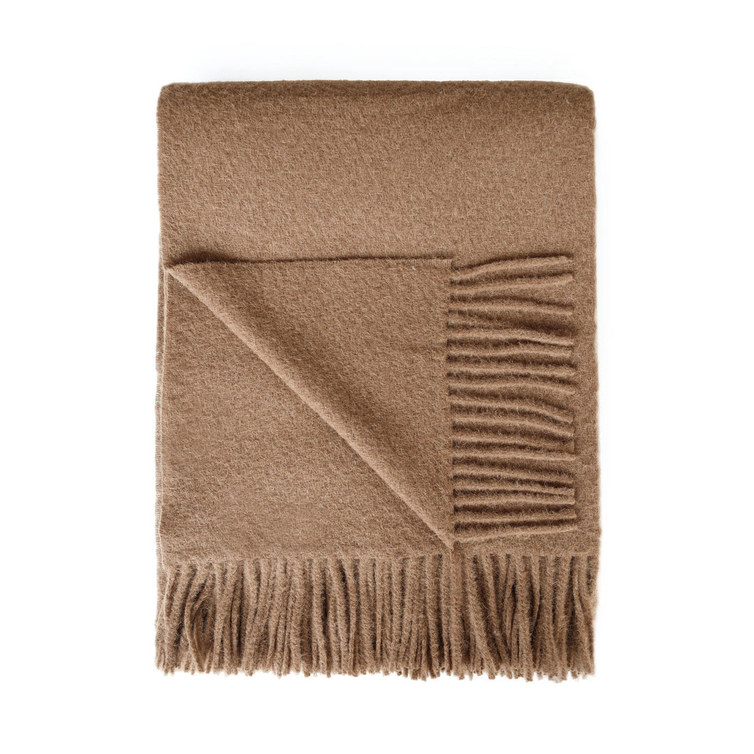Cork Alpaca Wool Throw (Burnt Caramel)