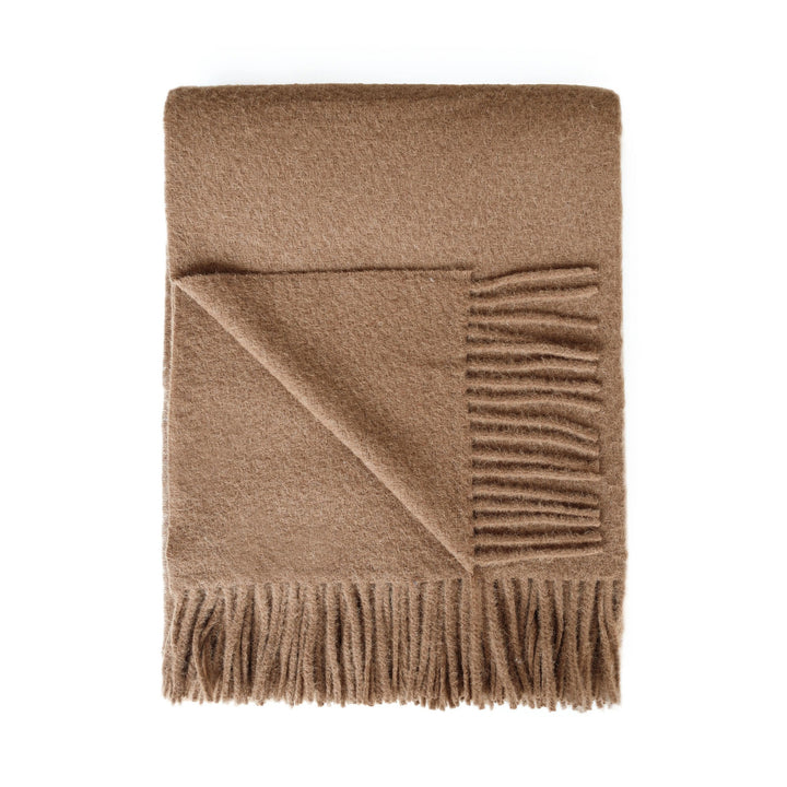 Cork Alpaca Wool Throw (Burnt Caramel)