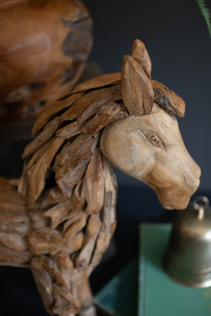 Teakwood Horse Sculpture