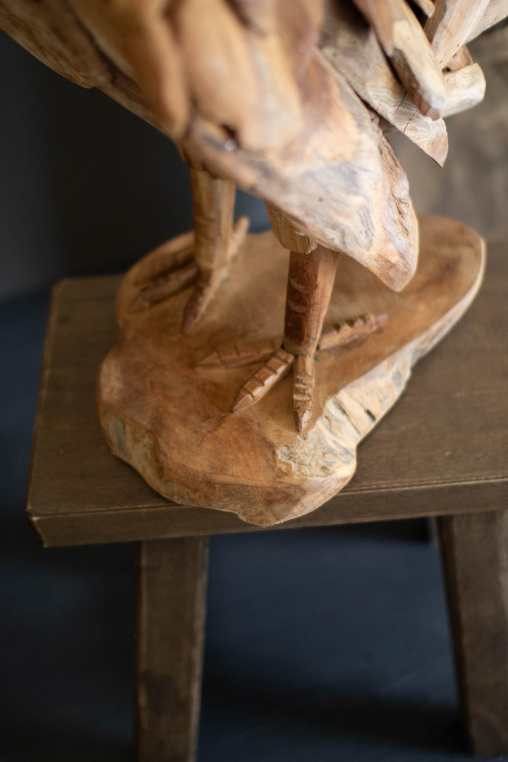 Teakwood Rooster Sculpture