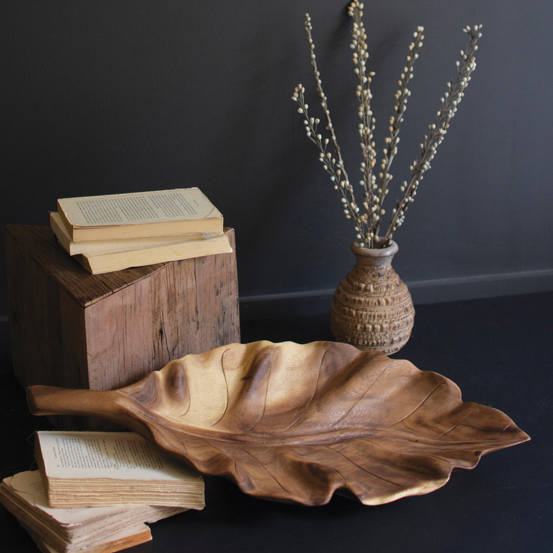 Wooden Teak Leaf Tray