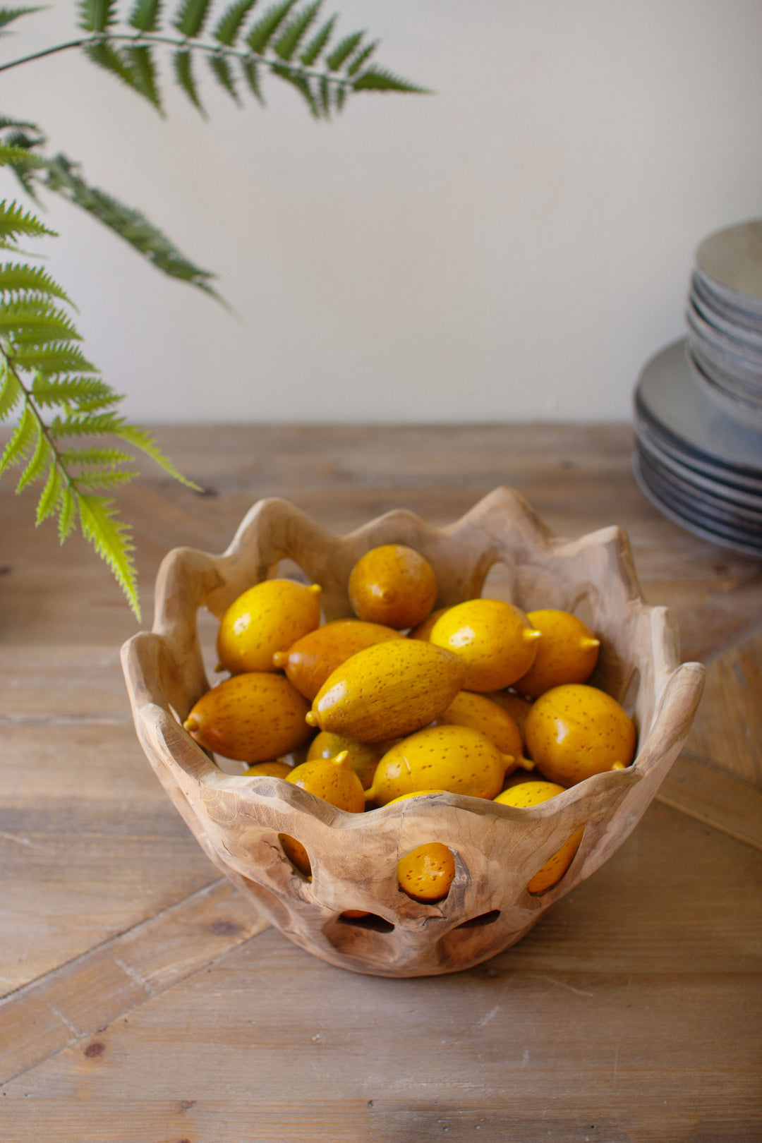 Perforated Teakwood Bowl