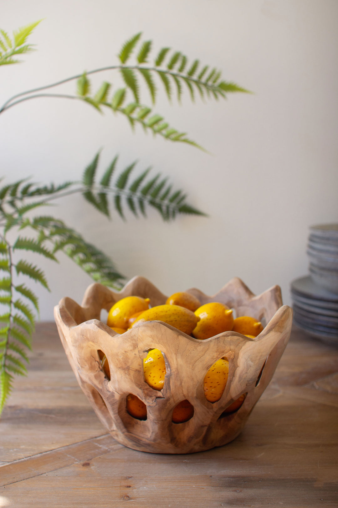 Perforated Teakwood Bowl