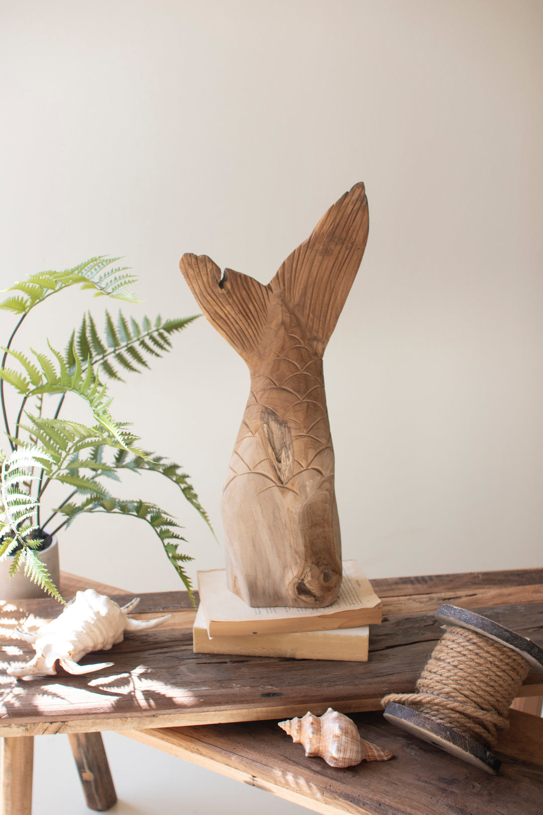 Teakwood Fishtail Sculpture