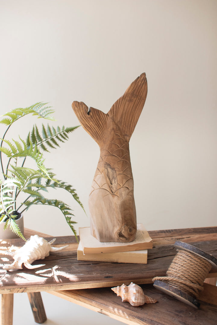 Teakwood Fishtail Sculpture