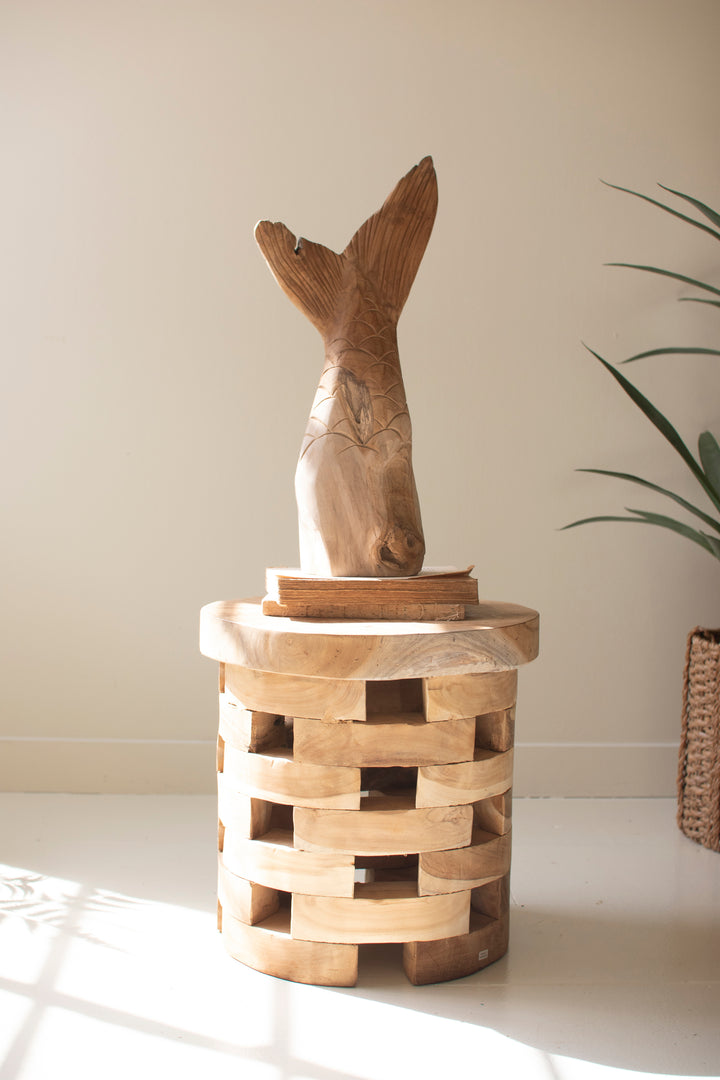 Teakwood Fishtail Sculpture