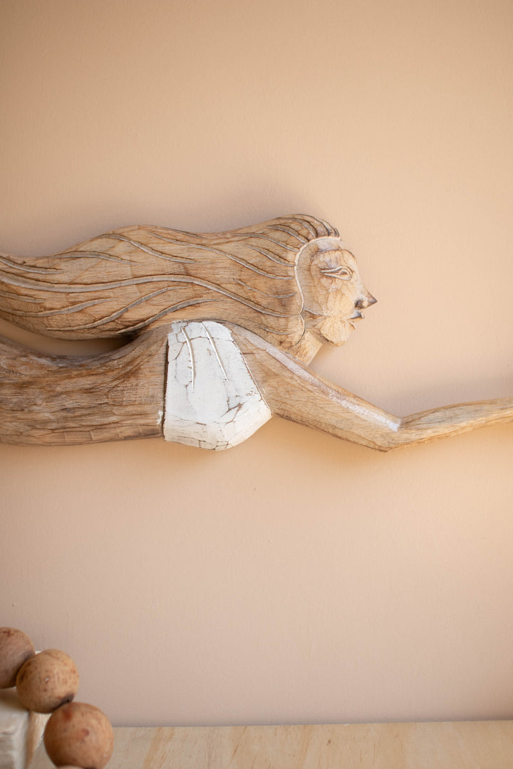 Carved Wooden Mermaid Wall Art