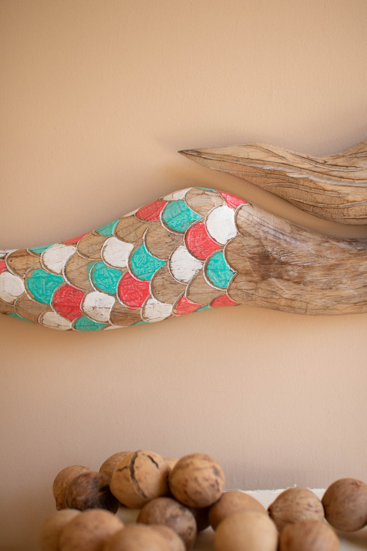 Carved Wooden Mermaid Wall Art
