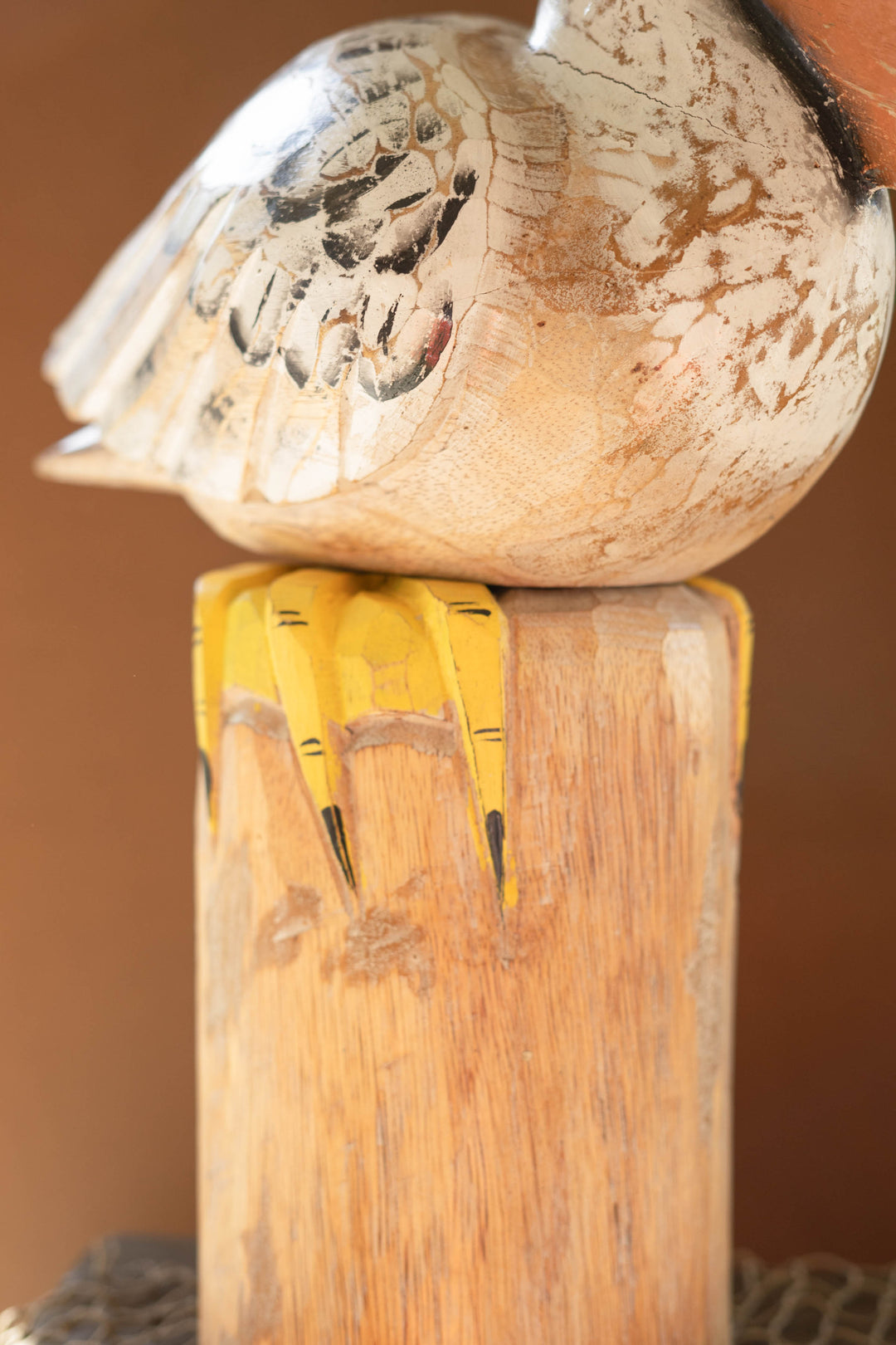 Carved Wood Pelican On A Piling