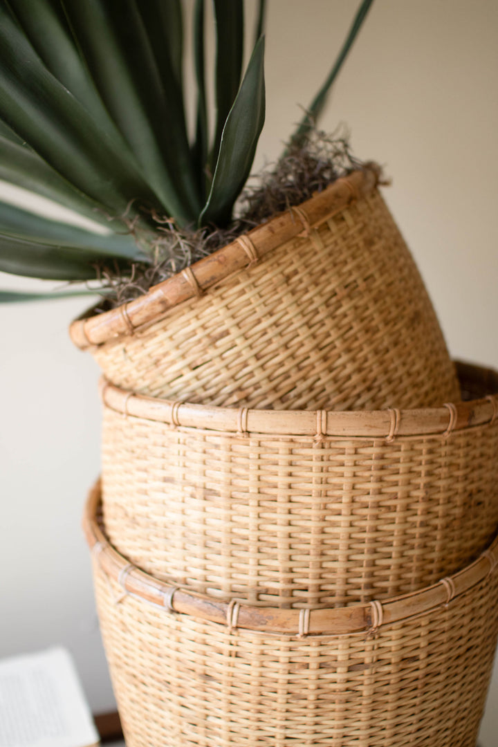 Set of 3 Split Cane Baskets