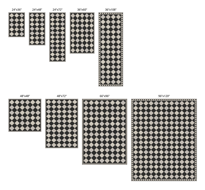 Adama Vinyl Floor Rug (Domino Black-1)