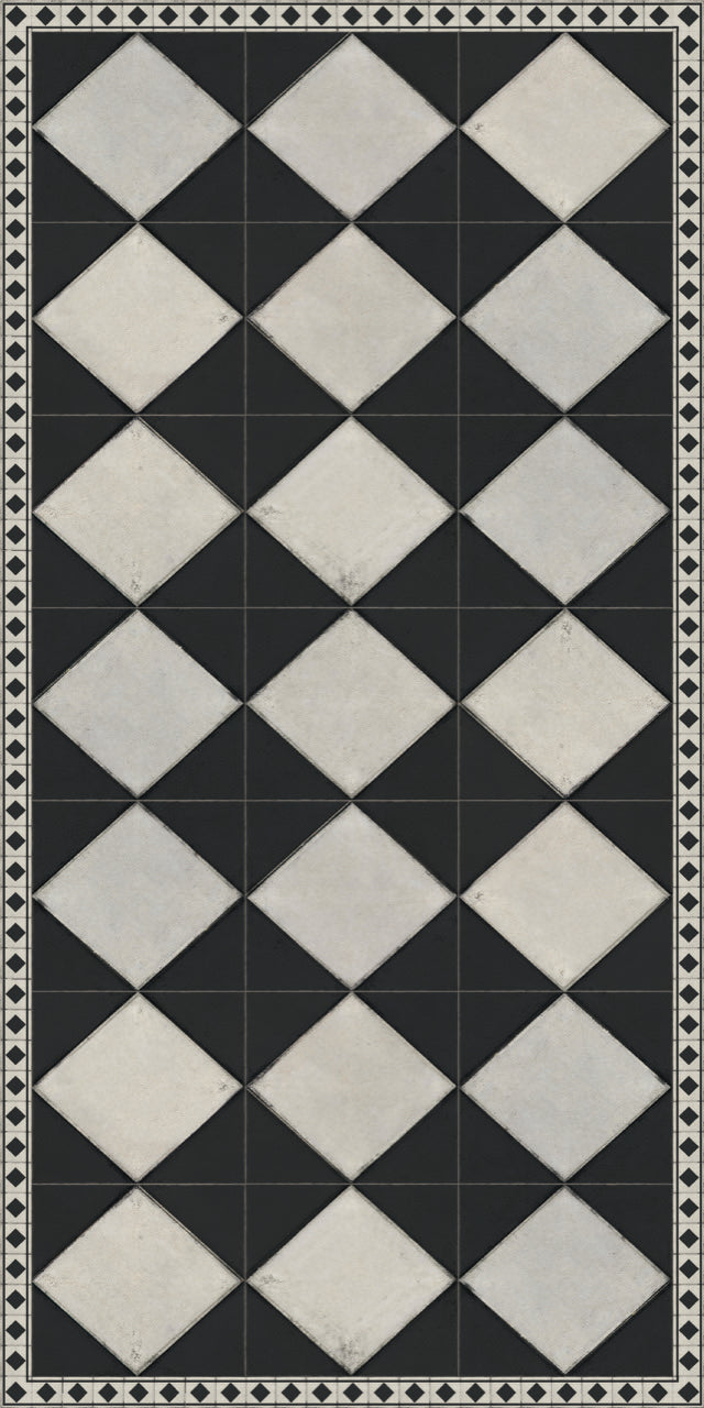 Adama Vinyl Cushioned Comfort Floor Mat (Domino Black-1)