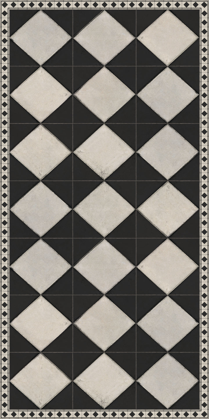 Adama Vinyl Floor Rug (Domino Black-1)