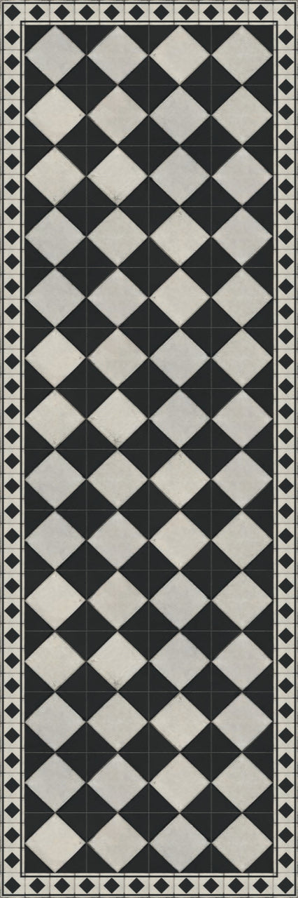 Adama Vinyl Floor Rug (Domino Black-1)