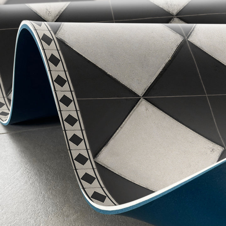 Adama Vinyl Cushioned Comfort Floor Mat (Domino Black-1)