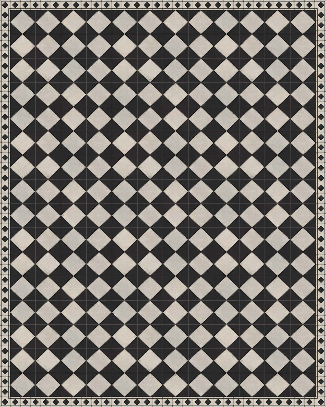 Adama Vinyl Floor Rug (Domino Black-1)