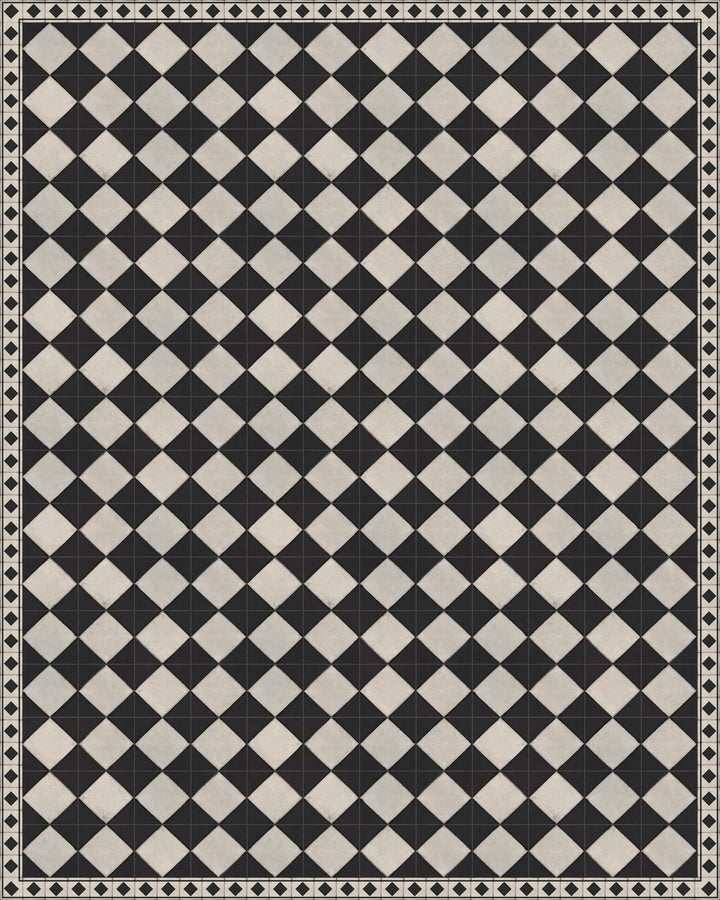 Adama Vinyl Floor Rug (Domino Black-1)