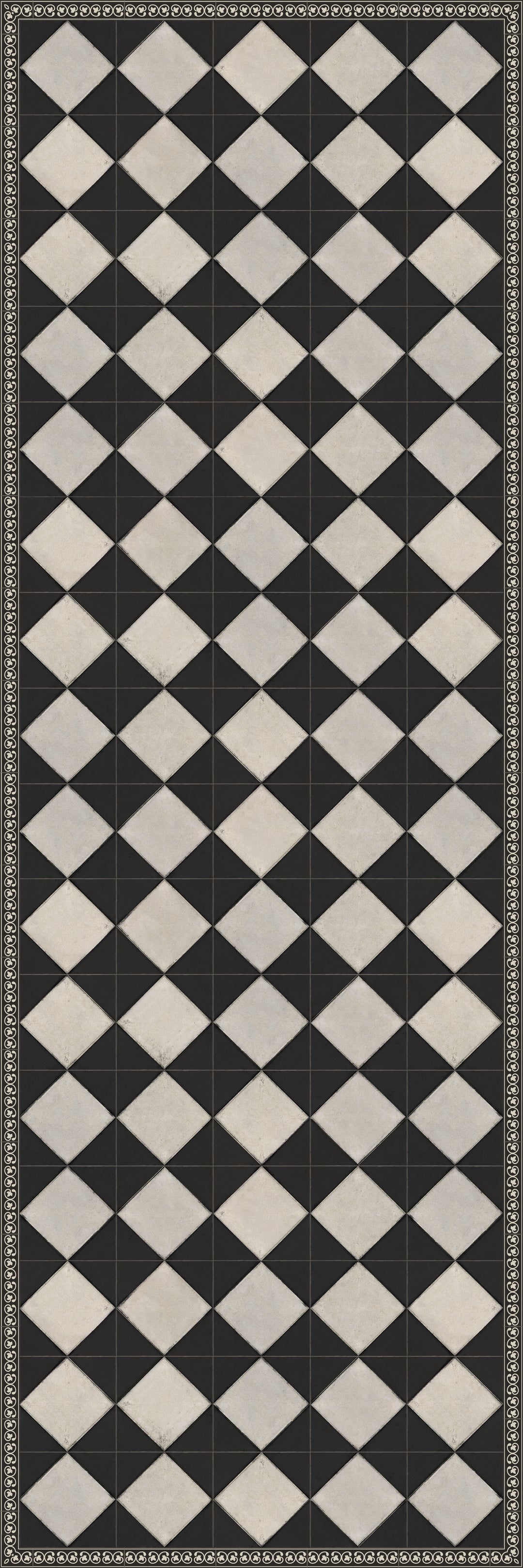 Adama Vinyl Floor Rug (Domino Black-2)