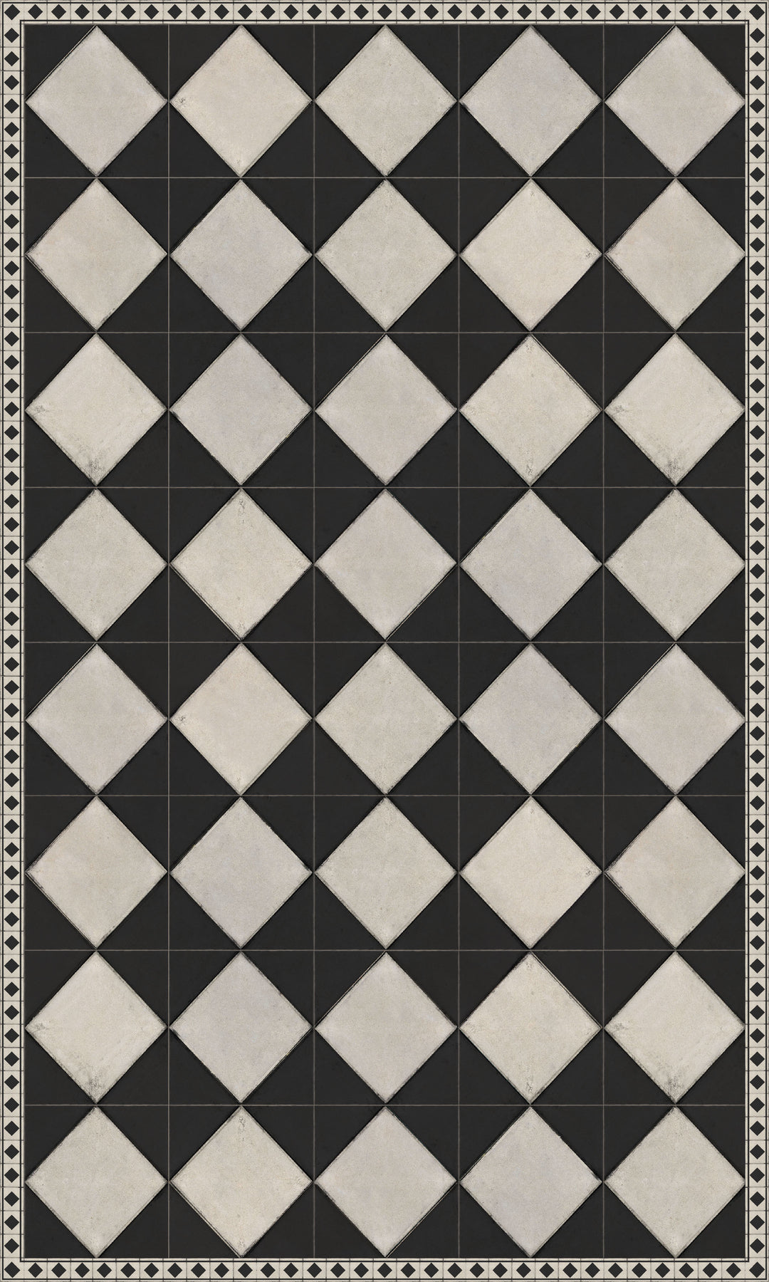 Adama Vinyl Floor Rug (Domino Black-1)