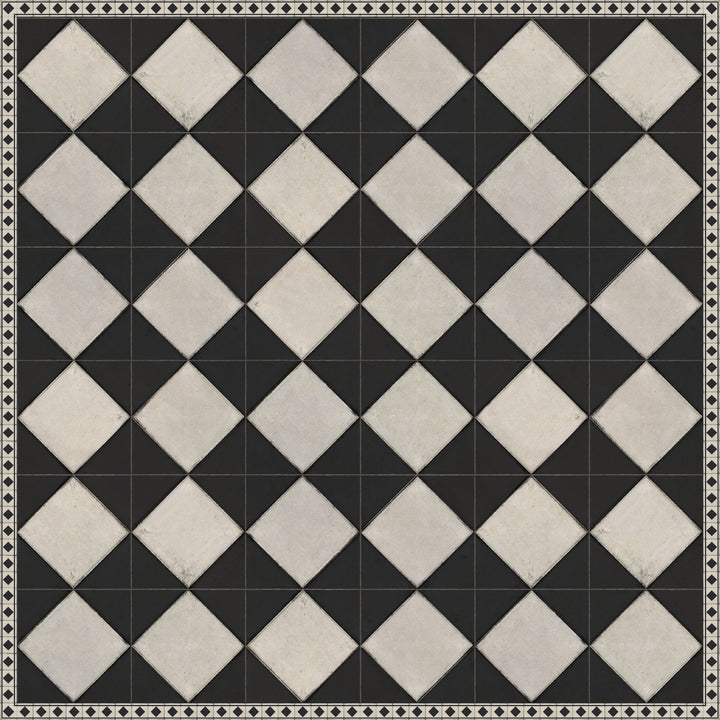 Adama Vinyl Floor Rug (Domino Black-1)