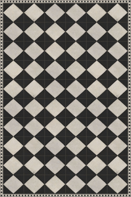 Adama Vinyl Floor Rug (Domino Black-1)