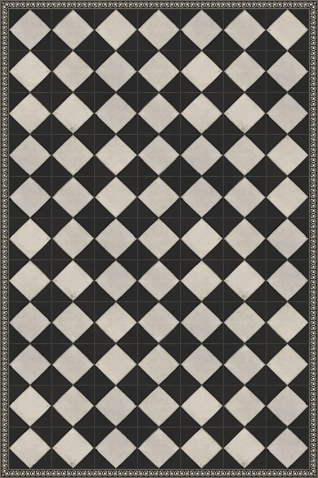 Adama Vinyl Floor Rug (Domino Black-2)