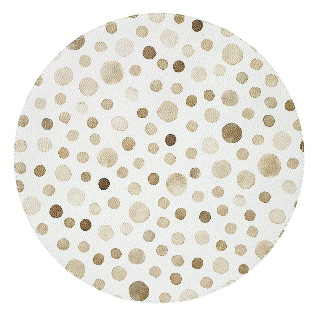 Bodrum Dots Colorful Vinyl Placemats (Beige) Set of 4