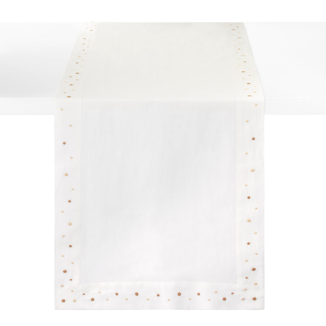 Dots Embroidered Table Runner 15x90 (Beige)